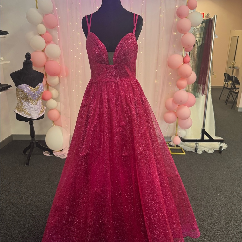 Sparkling Pink Gown with Strappy Back